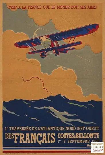 Vintage Plakat Costes & Bellonte
