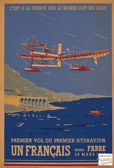 Vintage Wasserflugzeug Plakat