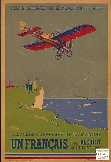 Vintage Louis Blériot-Plakat