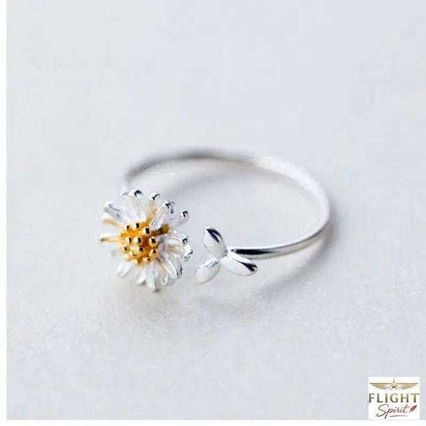 Verstellbarer Ring mit Margeritenmuster