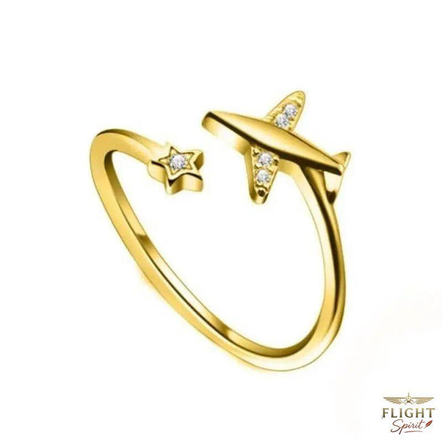 Offene goldene Flugzeug-Ring für Damen