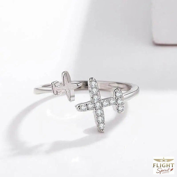 Offene Doppelflugzeug-Ring für Damen
