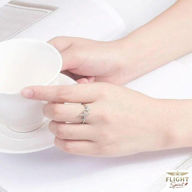 Offene Doppelflugzeug-Ring für Damen
