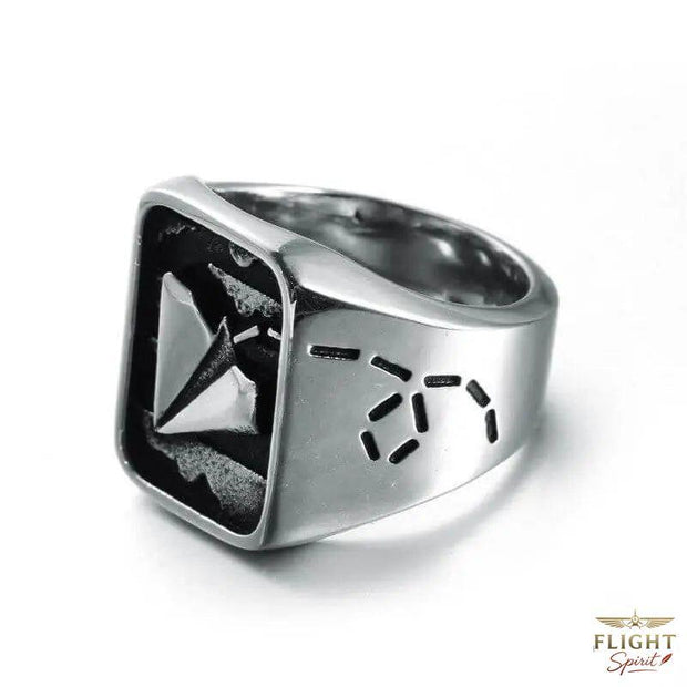 Schwerter Ring mit Flugzeug-Motiv