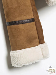 Kurze Damen-Pilotenjacke mit Lammfell