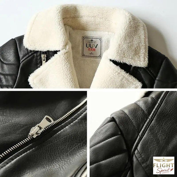 Damen Fliegerjacke aus schwarzem Leder