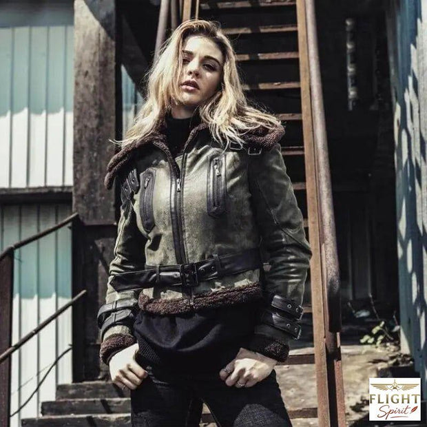Damen Fliegerjacke Grau