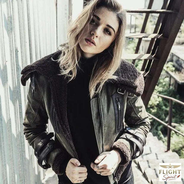 Damen Fliegerjacke Grau