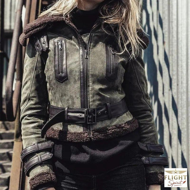 Damen Fliegerjacke Grau