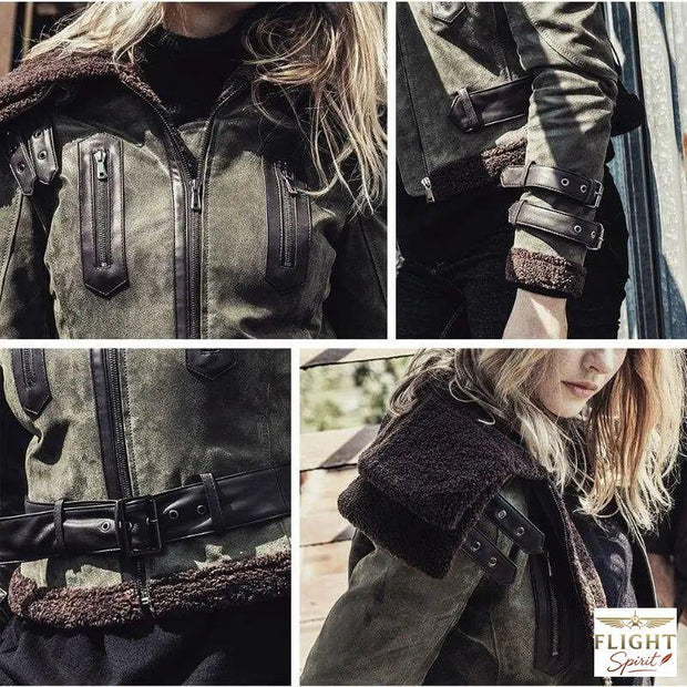 Damen Fliegerjacke Grau