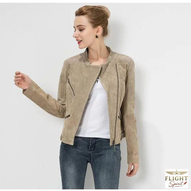 Damen Fliegerjacke Hellgrau