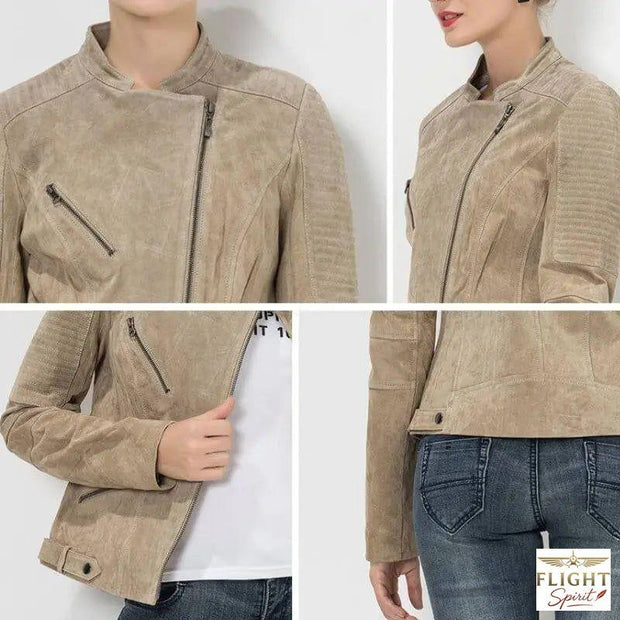 Damen Fliegerjacke Hellgrau