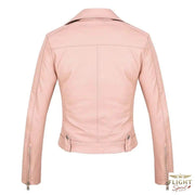 Damen Fliegerjacke Kunstleder Rosa