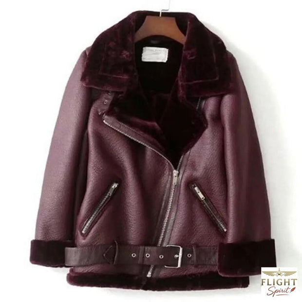 Damen Fliegerjacke Kunstleder Altrosa