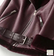 Damen Fliegerjacke Kunstleder Altrosa