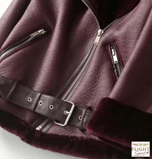 Damen Fliegerjacke Kunstleder Altrosa