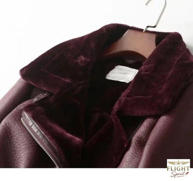 Damen Fliegerjacke Kunstleder Altrosa