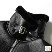 Schwarze Oversized Damen Fliegerjacke aus Kunstleder