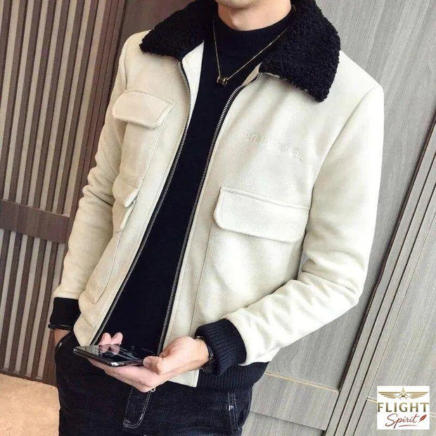 Herren Pilotjacke Weiß
