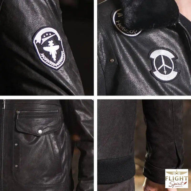 Männlicher Pilotenjacke aus Leder