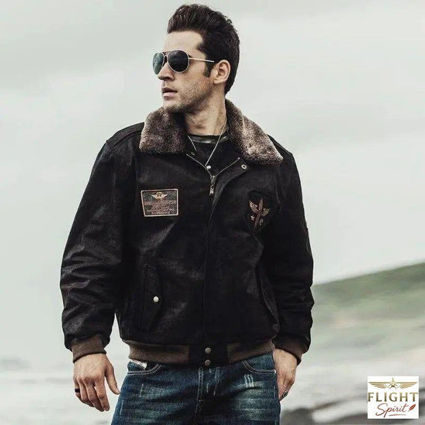 Männer Fliegerjacke mit wattiertem Kragen