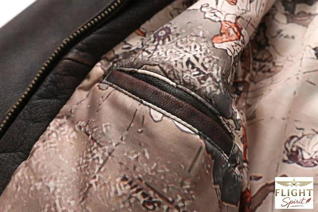 Männlicher Lederpilotjacke aus Rindsleder