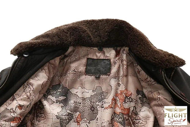 Männlicher Lederpilotjacke aus Rindsleder