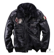 Männlicher Lederflugjacke aus Italien
