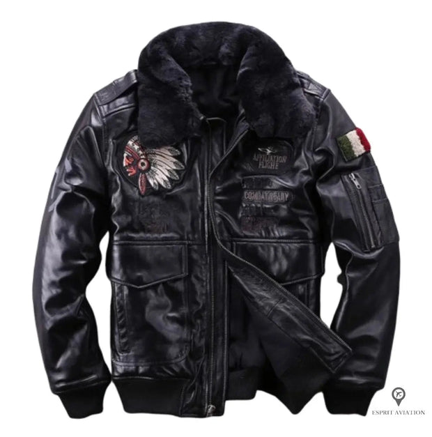 Männlicher Lederflugjacke aus Italien