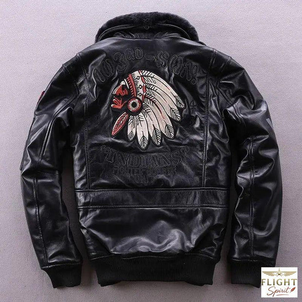 Männlicher Lederflugjacke aus Italien