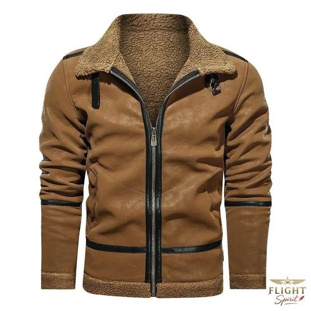 Vintage brauner Männer-Leder-Fliegerjacke