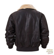 Schwarzer Herren-Lederfliegerjacke