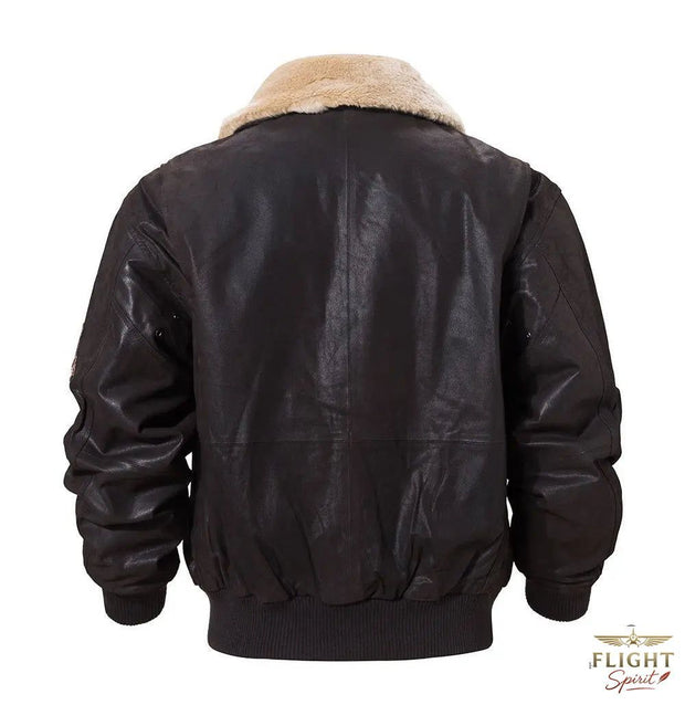 Schwarzer Herren-Lederfliegerjacke
