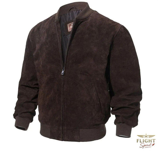 Männlicher Pilotenjacke aus Schweineleder (Schwarz)