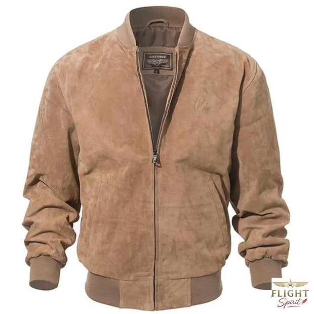 Männer Fliegerjacke aus Schweineleder (beige)