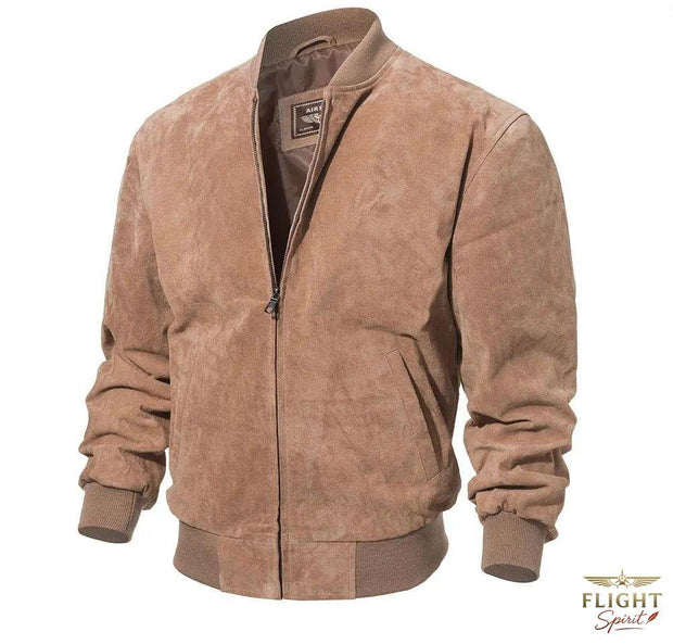 Männer Fliegerjacke aus Schweineleder (beige)