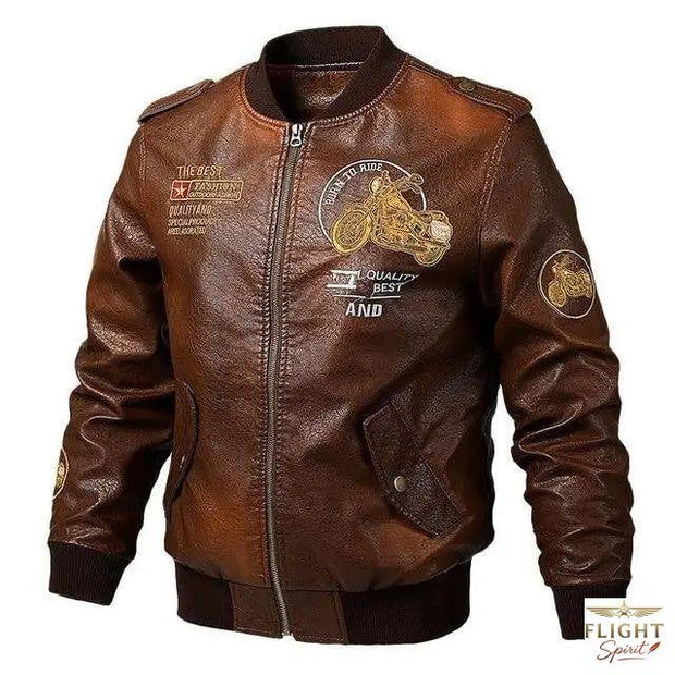 Männer Aviator Jacke Harley Davidson Braun