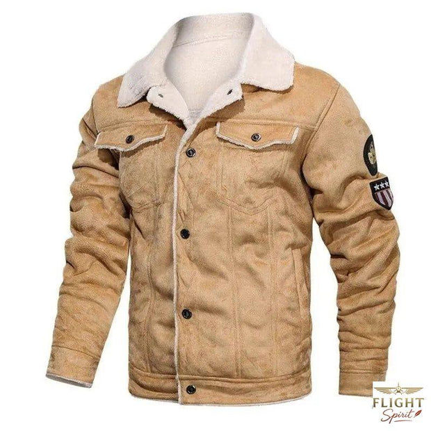 Männlicher Bergsteiger-Flight-Jacke in Beige