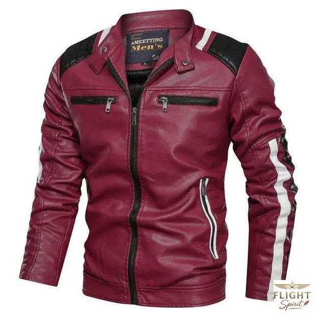Rote Herren Motorrad Pilotjacke