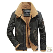 Herren-Fliegerjacke schwarz Winter