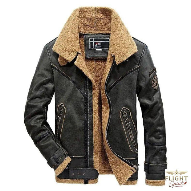 Herren-Fliegerjacke schwarz Winter