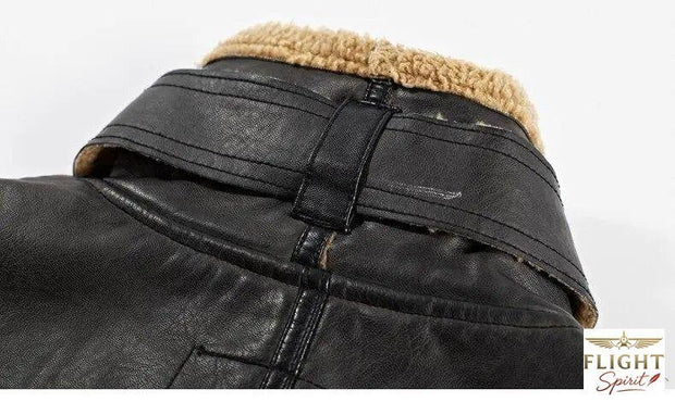 Herren-Fliegerjacke schwarz Winter