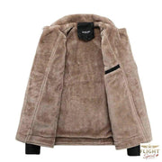 Herren Fliegerjacke aus Kunstleder in Beige