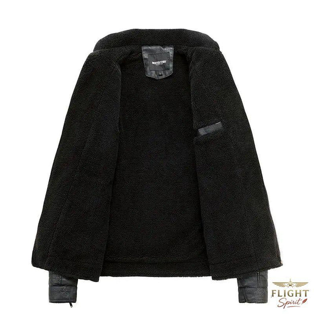 Herren-Fliegerjacke aus Kunstleder in Grün