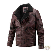 Männer Jetpilot-Jacke aus Kunleder und Fauxfell