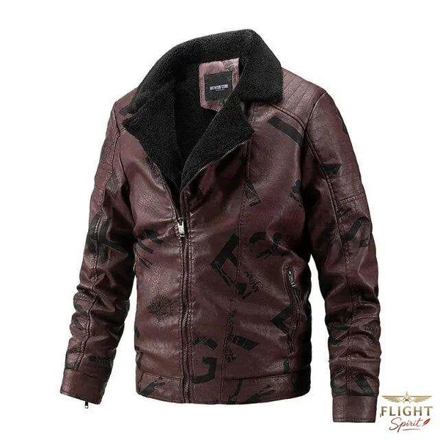 Männer Jetpilot-Jacke aus Kunleder und Fauxfell