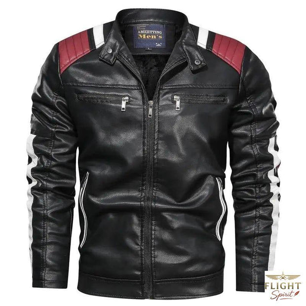 Herren Aviator Jacke aus Kunstleder im Motorradstil