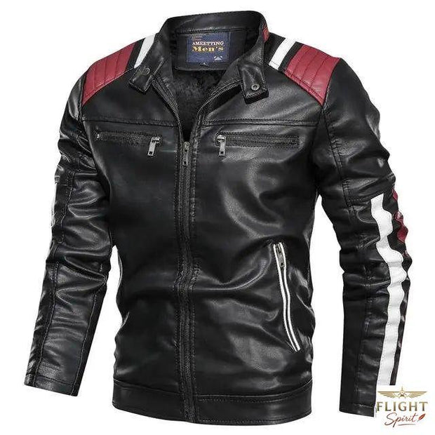 Herren Aviator Jacke aus Kunstleder im Motorradstil