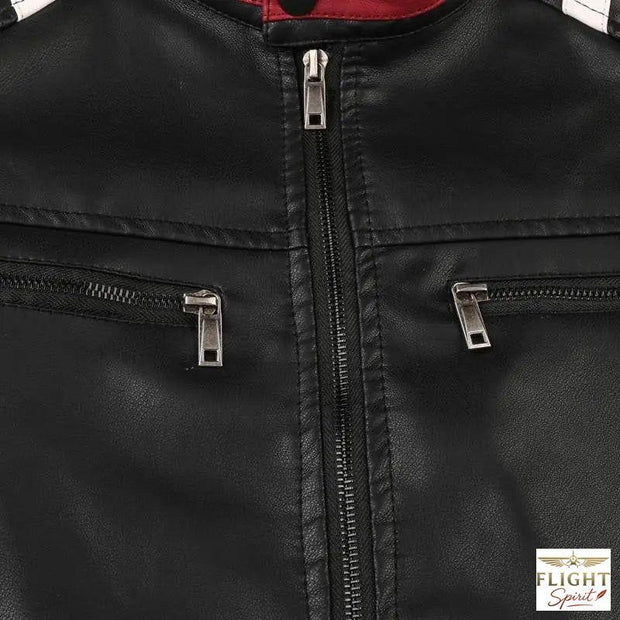 Herren Aviator Jacke aus Kunstleder im Motorradstil