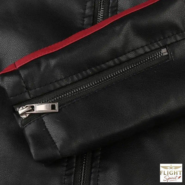 Herren Aviator Jacke aus Kunstleder im Motorradstil
